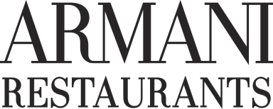 Black Armani Restaurants Logo on Transparent Background