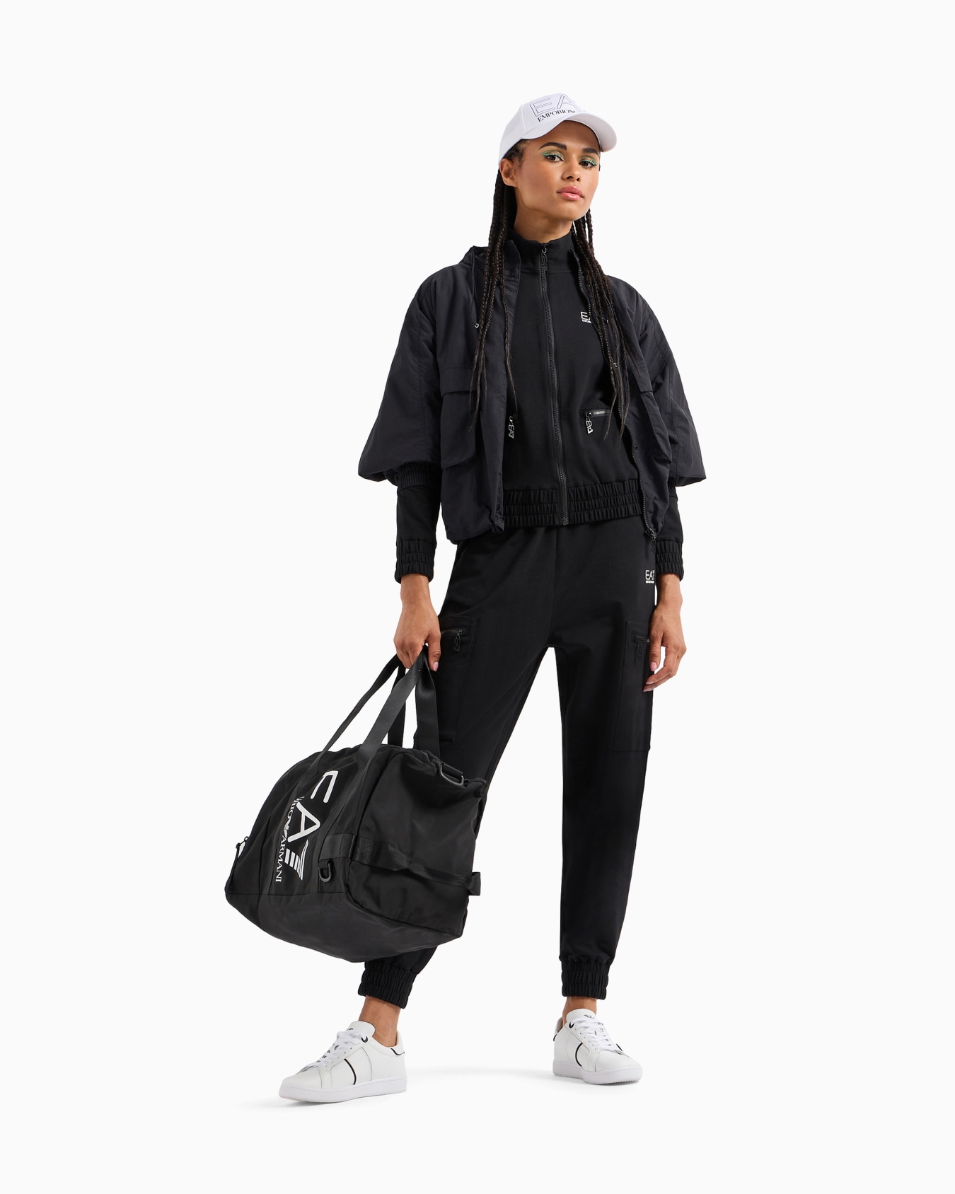 Technical-fabric duffel bag with oversized logo Slide 6