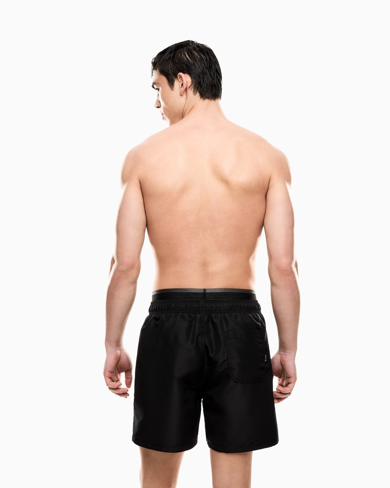 Logo Series swim trunks with logo tape Slide 2