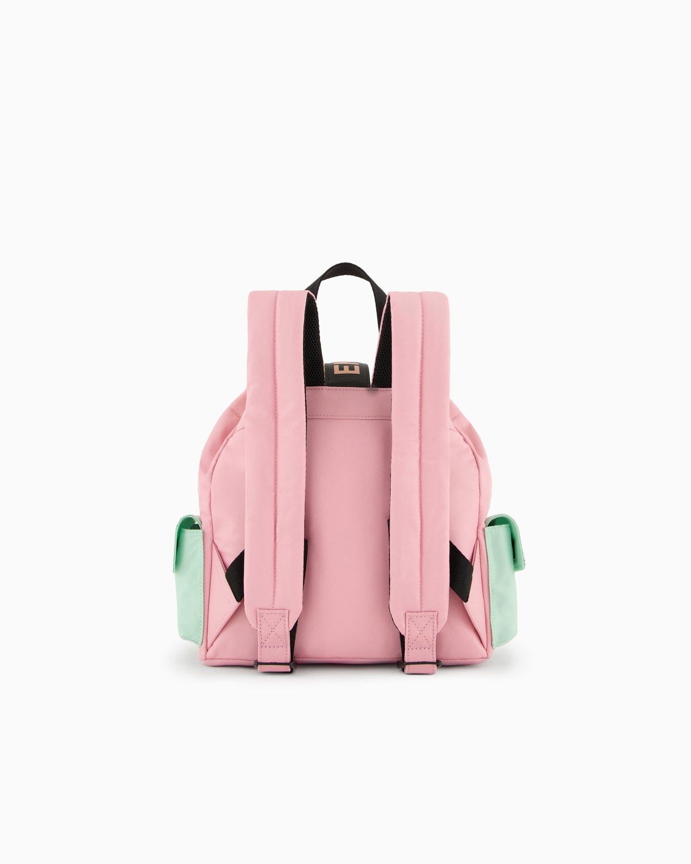 Nylon backpack with colour-block details and logo strap Slide 2
