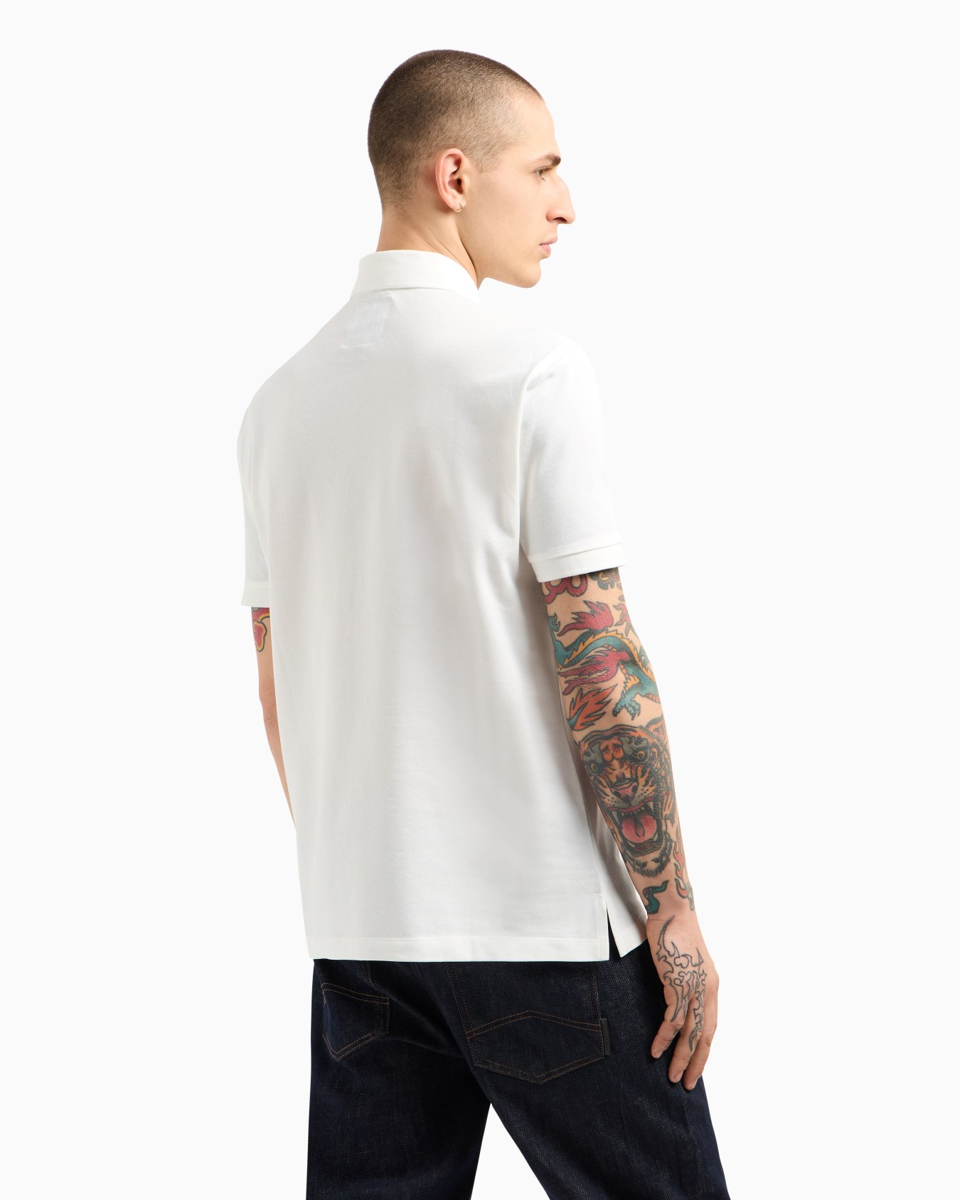 Regular fit cotton polo with logo Slide 2