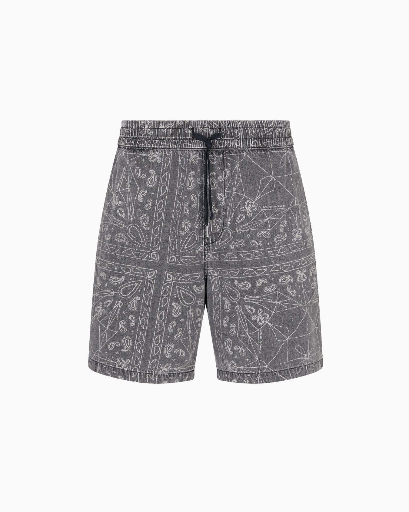 Cotton and linen Bermuda shorts with kaleidoscope print Slide 0
