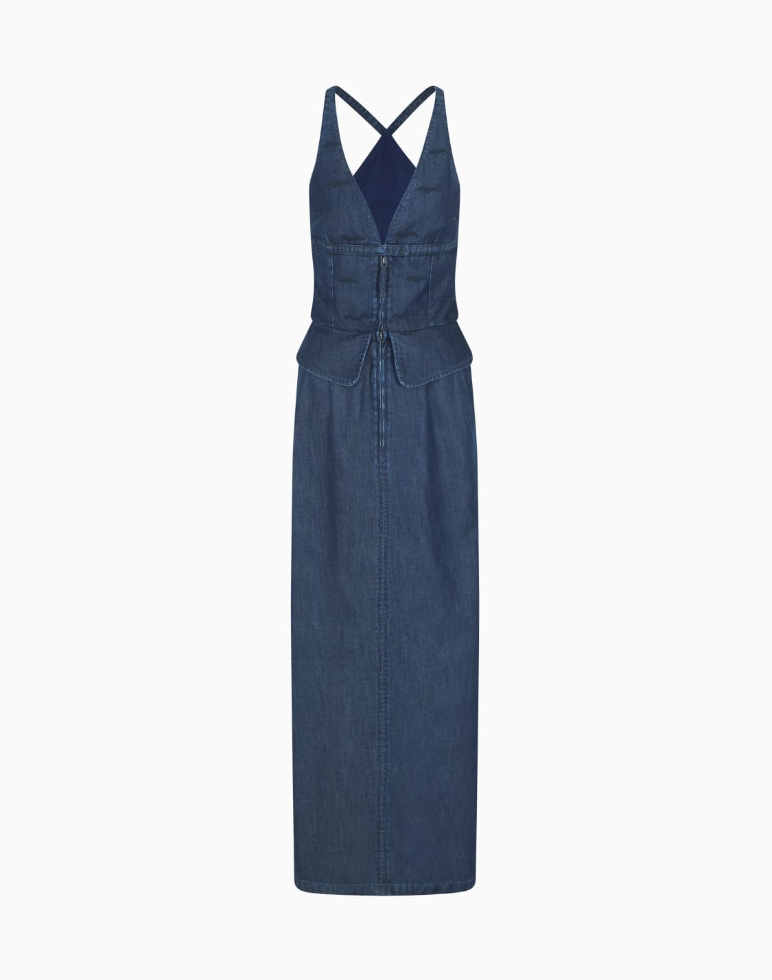 langes-kleid-aus-lyocell-aus-der-denim-collection-blau--giorgio-armani