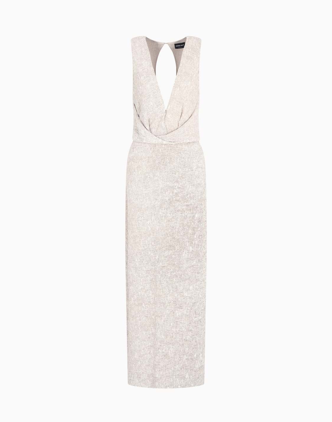 langes-kleid-aus-viskose-und-leinenkrepp-beige--giorgio-armani