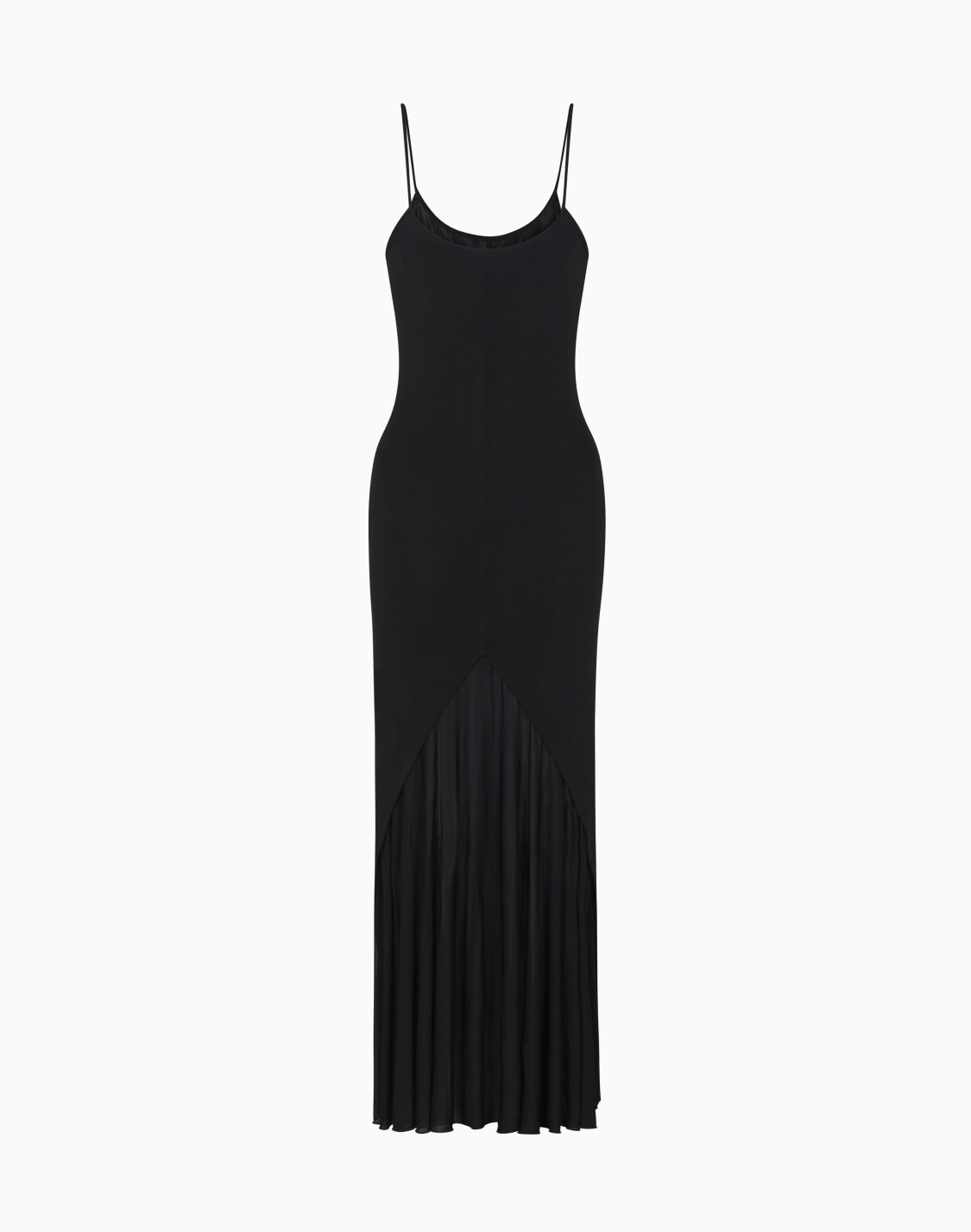 langes-kleid-aus-viskose-jersey-interlock-schwarz--giorgio-armani