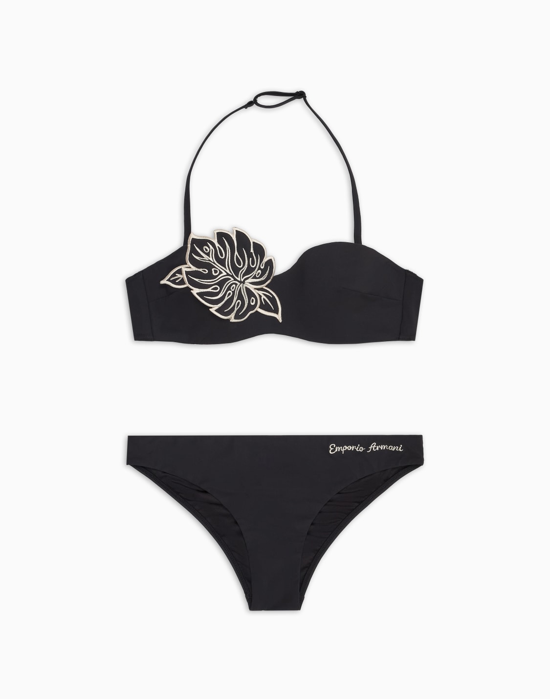 asv-padded-bandeau-bikini-in-recycled-lycra-with-leaf-embroidery-black--emporio-armani