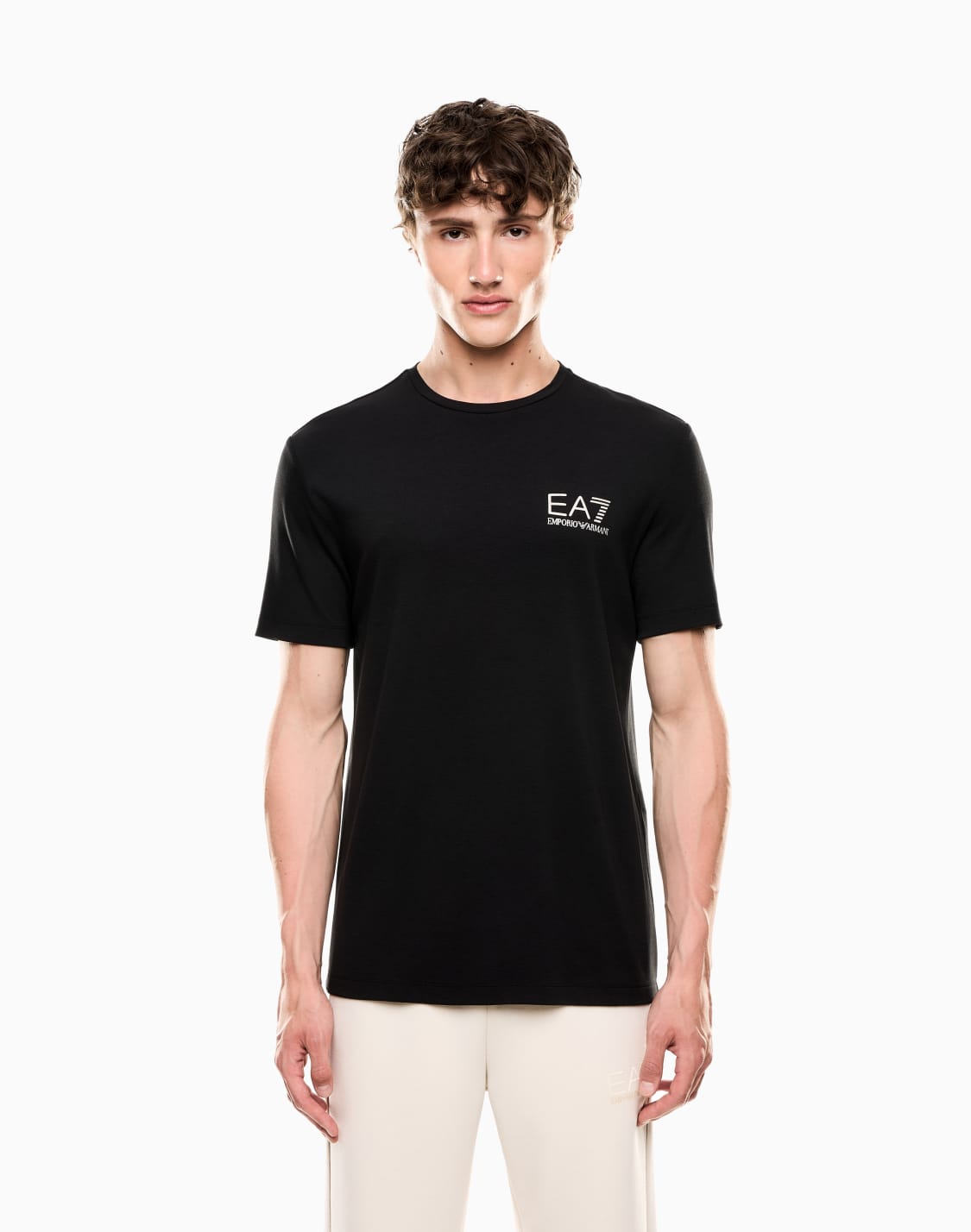gold-label-short-sleeved-t-shirt-in-a-viscose-blend-black--ea7