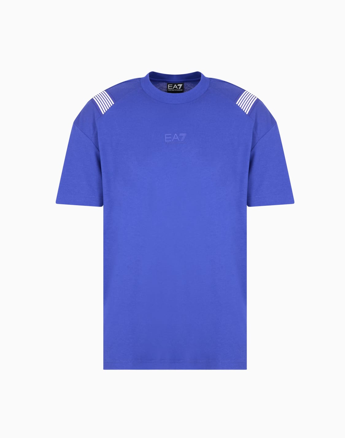 camiseta-de-cuello-redondo-7-lines-en-punto-de-algodn-azul--ea7