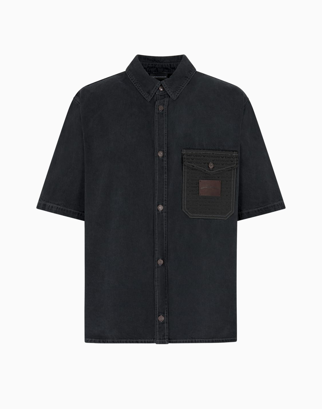 short-sleeved-comfort-fit-shirt-in-denim-grey--emporio-armani